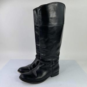 Frye Women's Melissa Seam Tall Boot US 8.5 B Black leather Riding Boots